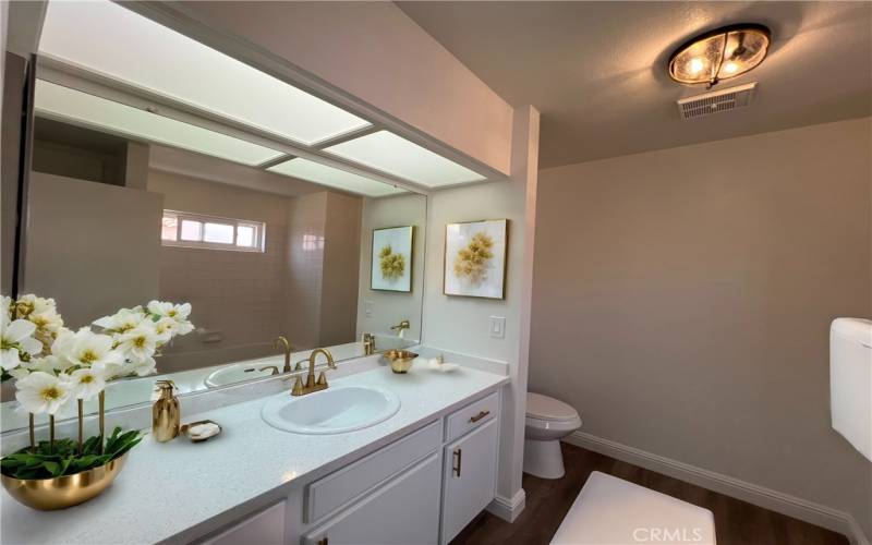 Virtually staged Master bathroom