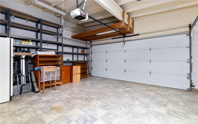 Garage with Storage Shelves