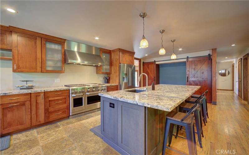 Updated kitchen with dual sinks