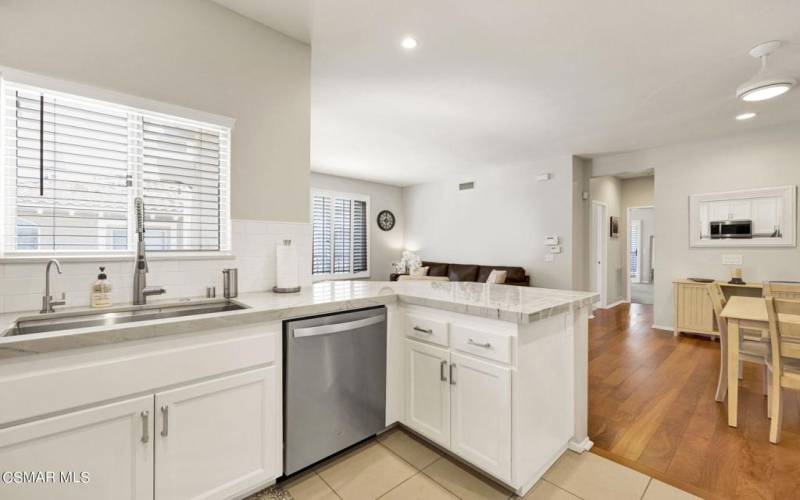 Kitchen open to family room