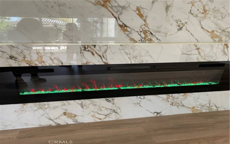 Electric fireplace in great room