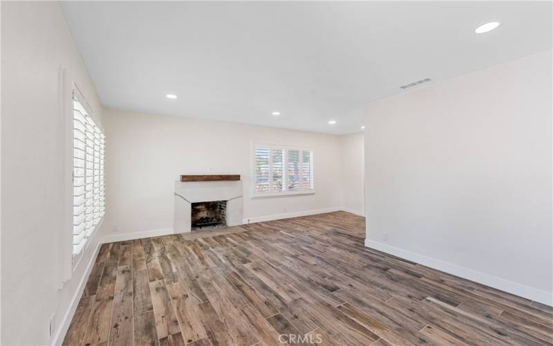 Living room opens to dining room