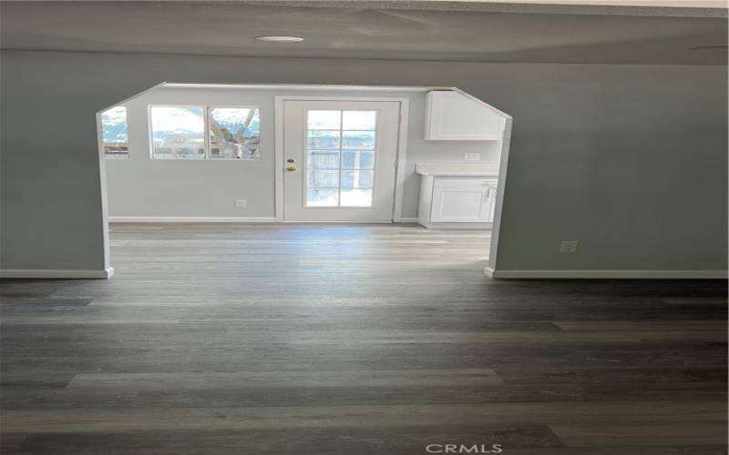 Kitchen area and dining area