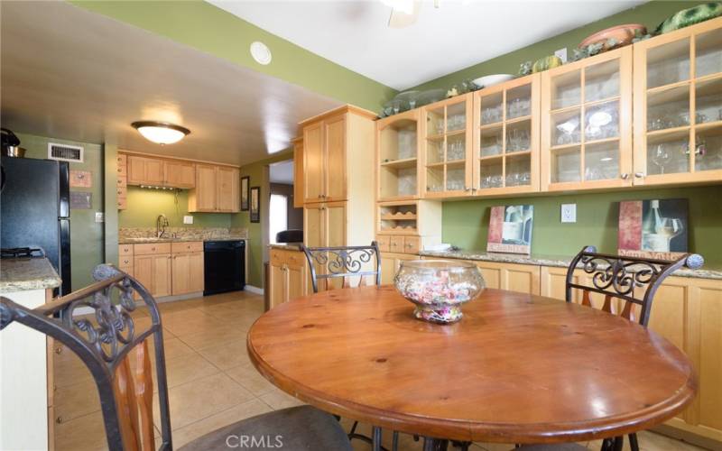 Kitchen opens to living room