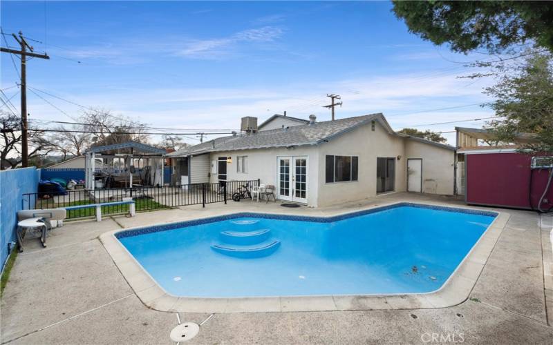 Pool and backyard