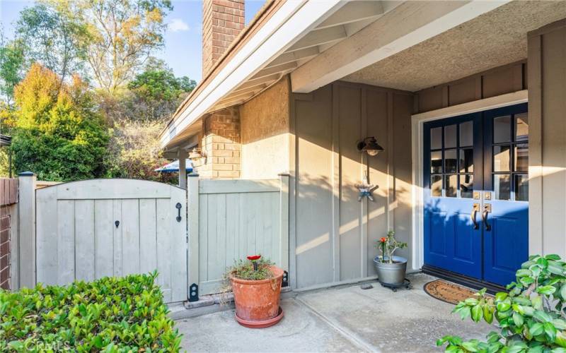 Double door entry to the home