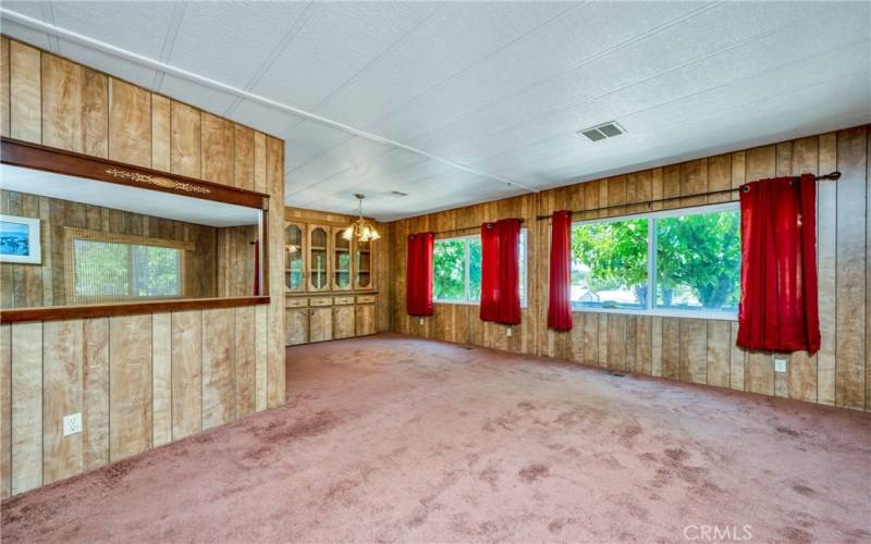 Living room and dining room