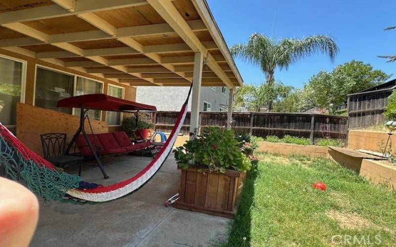 Nice size backyard with large covered patio
