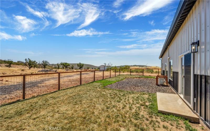 Back yard fenced. Property is not the fence line