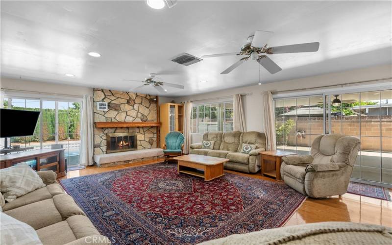 Family room opens to the kitchen