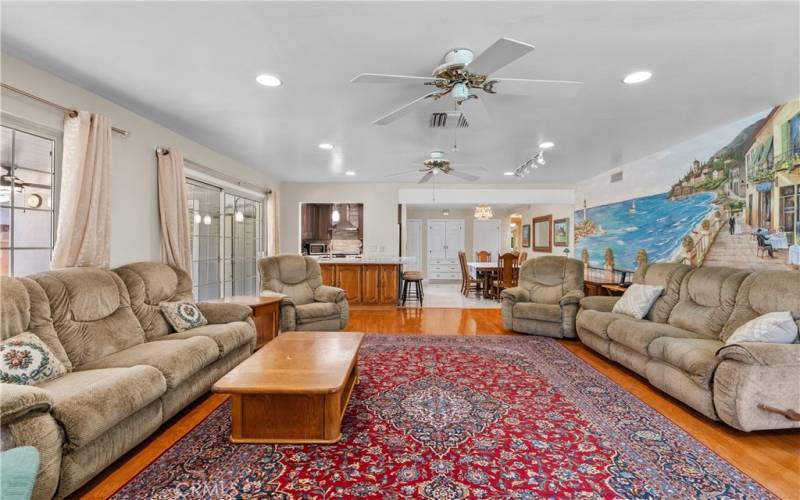 Family room opens to the kitchen