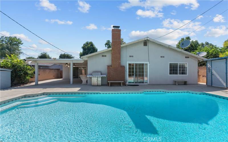 East facing backyard, Private Backyard with sparkling pool and spa