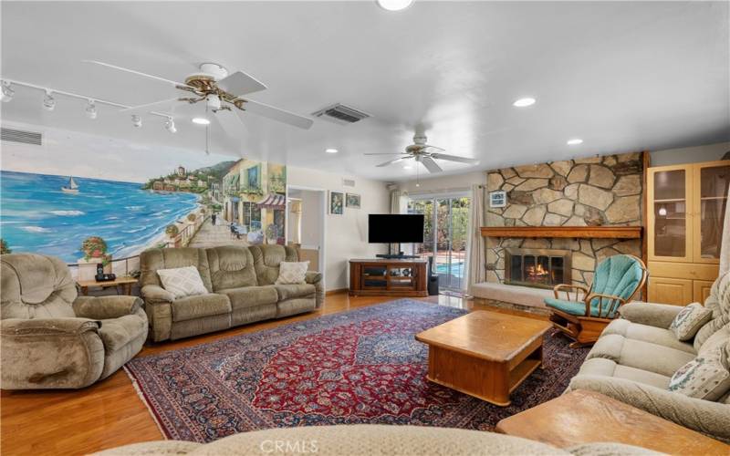 Family room opens to the kitchen