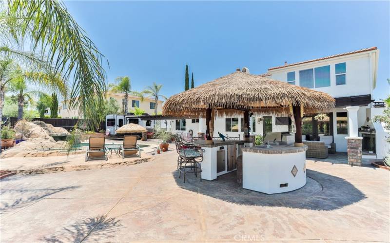 Stamped flooring , huge Palapa