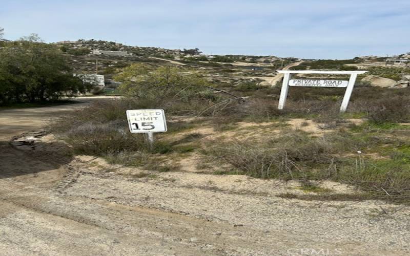 Aprox 600 feet off sage road on left , Left when you see this sign , go 1/2 mile