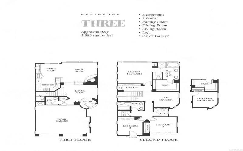 Floor Plan  3BR+Loft/2.5BA