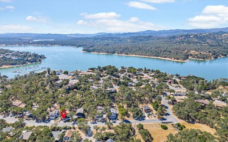 Drive to the right-West Launch Ramp; to the left is Main Marina & ramp