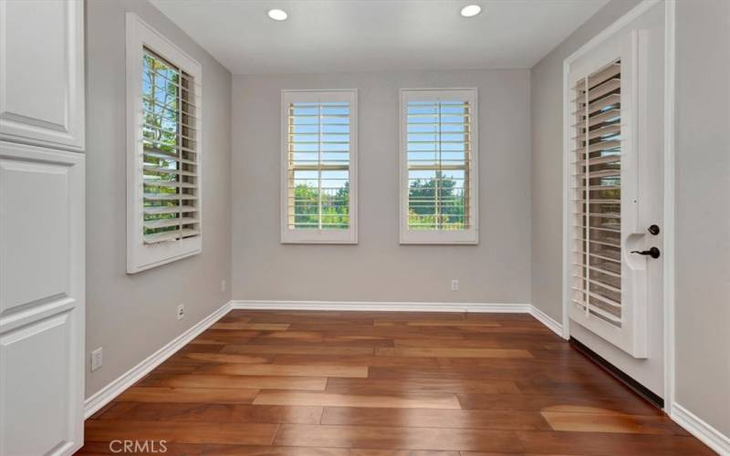 Breakfast nook with access to the backyard.