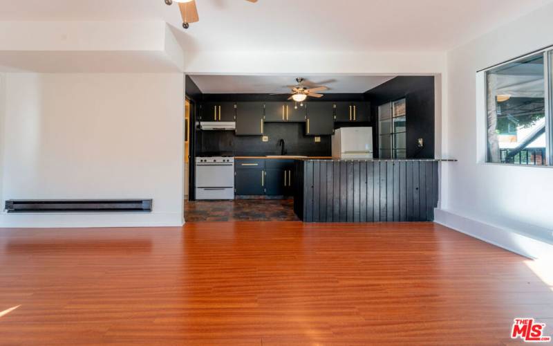 Living room facing kitchen