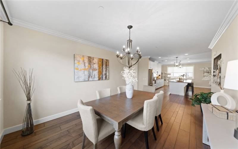 Another view of the dining room into the kitchen