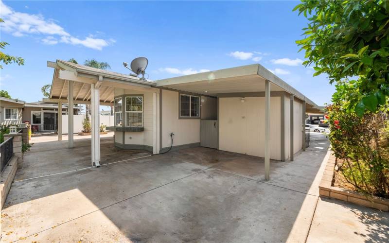 Back patio, detached shed