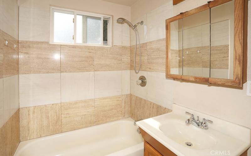 Guest bathroom with shower and tub!