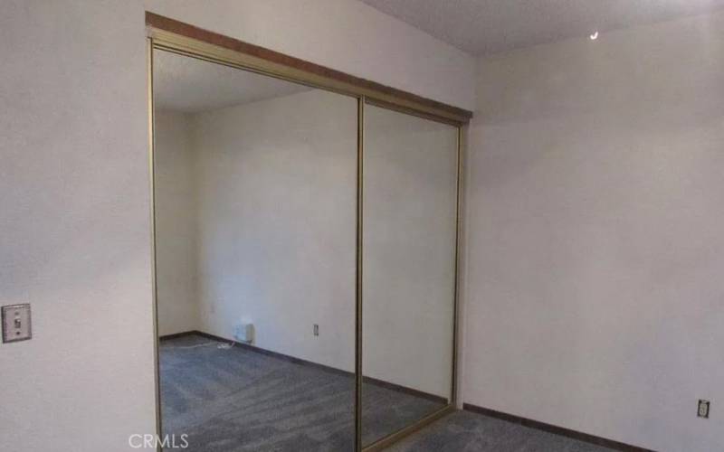 primary bedroom irrored closet