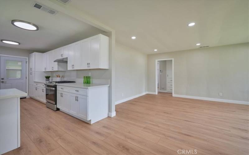 Kitchen and living room view