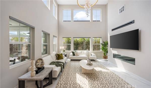 Two-story high ceiling living room