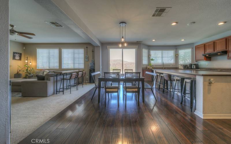 Kitchen opens into family room