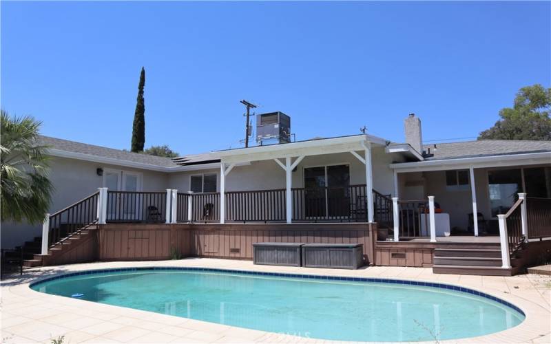 Partially covered decks, private deck, pool