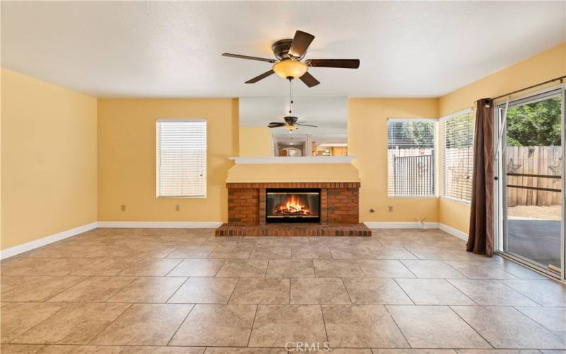 Family Room with Beautiful Gas Fireplace.