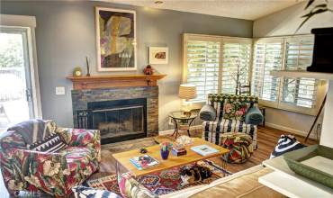 living room with fireplace