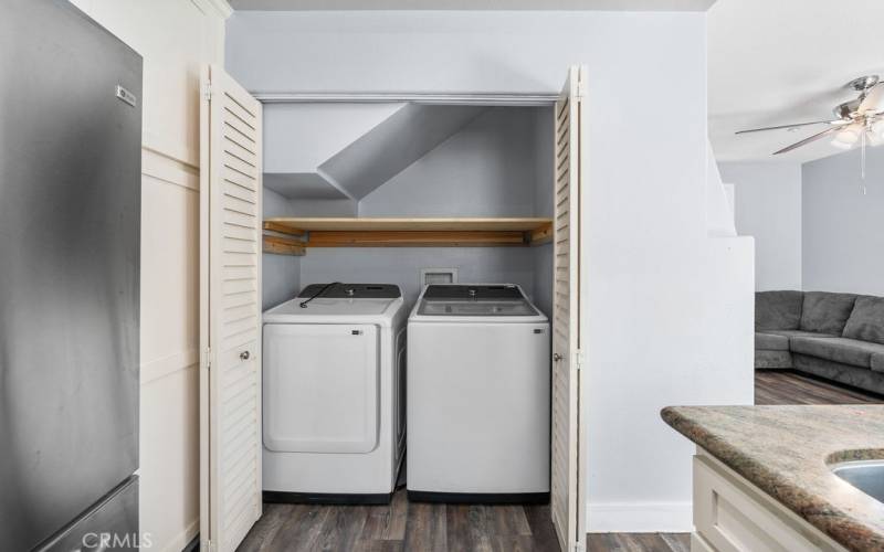 full size washer and dryer on main level