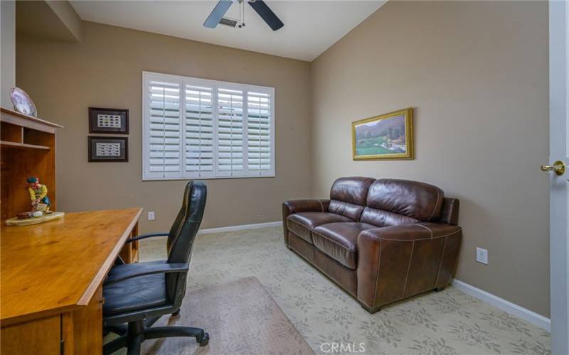 Office with plantation shutters