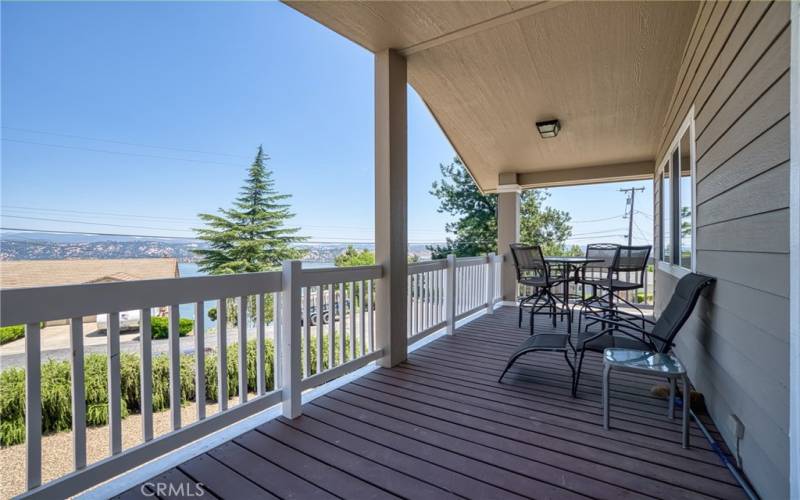 Balcony sits up from street, lakeview