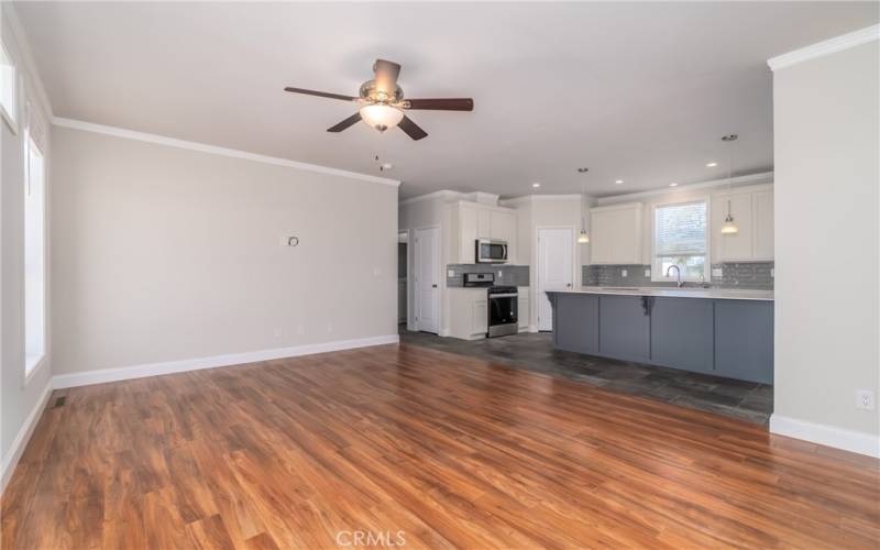 Composite wood flooring in living room