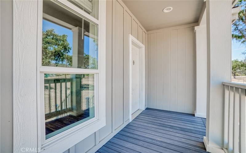 Covered front porch with composite decking