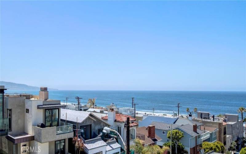 Roof top deck looking south to Palos Verdes and Catalina island