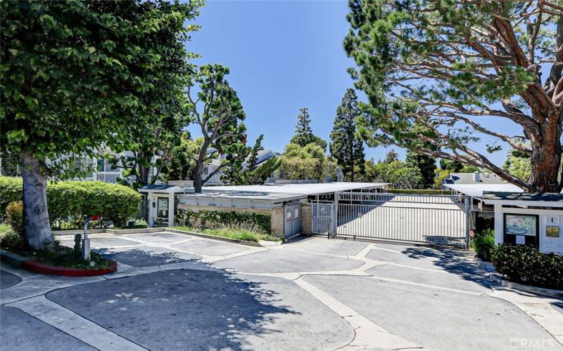 Gated entrance to Ponderosa Springs complex