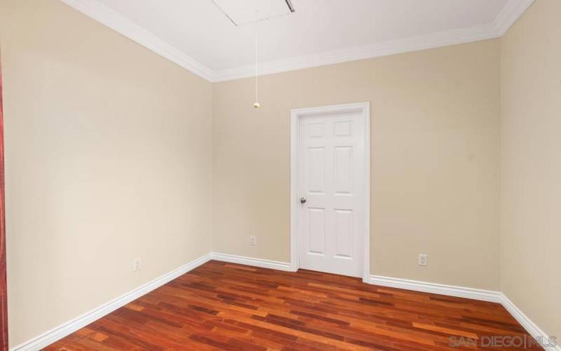 additional space beyond barn doors- upstairs bedroom