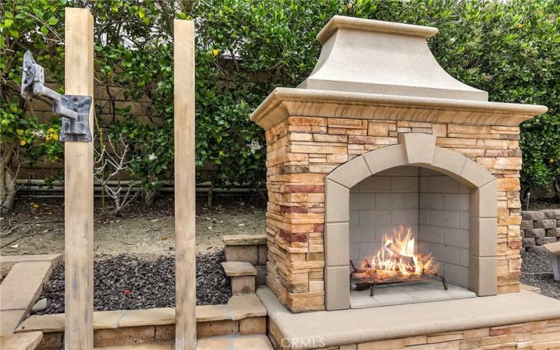 Gather around this custom stone fireplace on cool nights while star gazing with a glass of wine