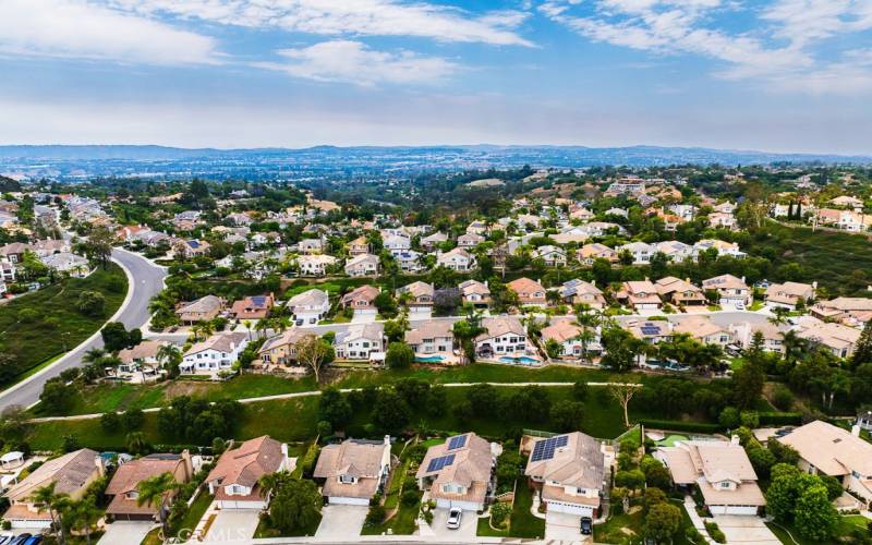 Aerial view of the neighborhood