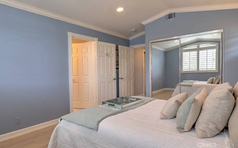 Upstairs bedroom is bright and airy