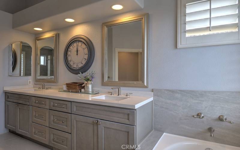 Double sink vanity & walk-in closet in Master bath