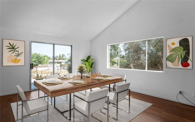 Virtually staged dining area