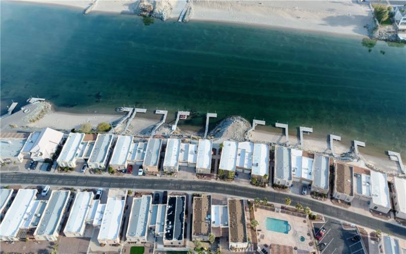 Aerial view of house 2nd to the left from the pool