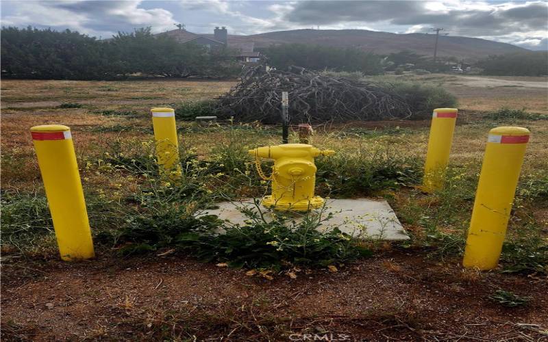 New Fire Hydrant Installed for subject property water source.