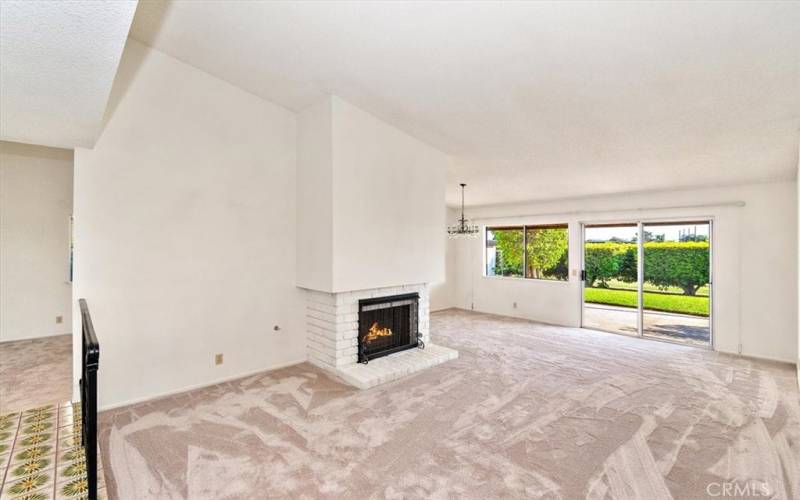 Living room and dining room