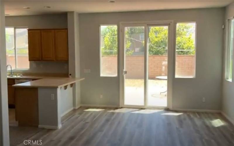 dining room w views of backyard